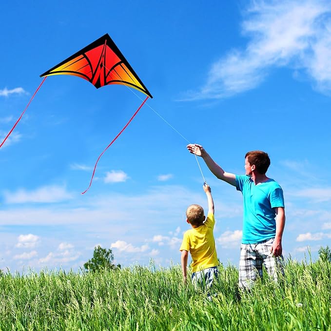 Large Delta Kite for Kids & Adults - Easy to Fly Outdoor Kites for Kids Ages 8-10, Perfect for