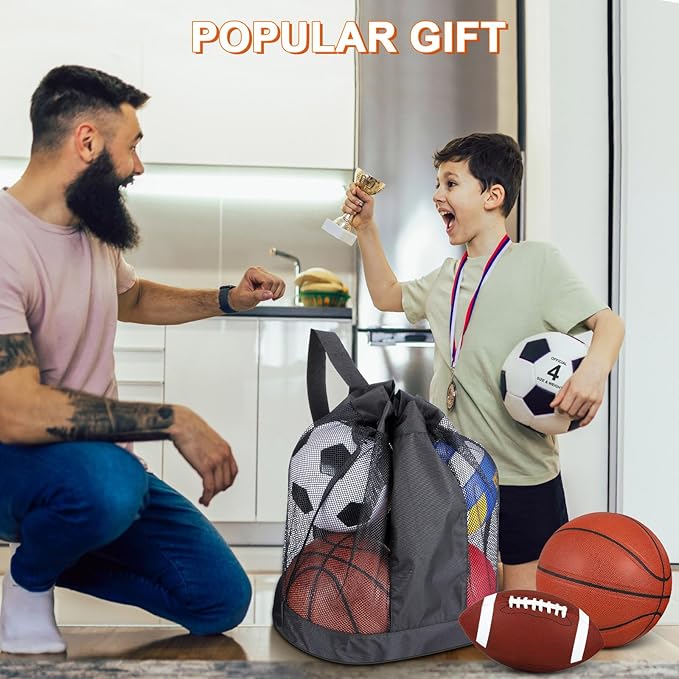 Deekin 12 Pcs Assorted Sport Ball Set Official Size Basketball, Football, Volleyball, Soccer