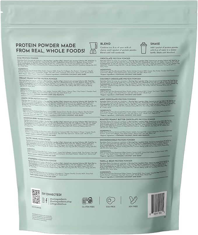 Protein Powder Made with 100% Grass Fed, Non Denatured Whey | Four Different Protein Sources from