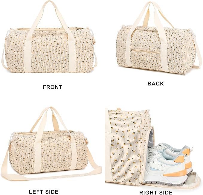 Duffle Bag for Gym Sports Women Girls Workout Travel Bag Weekender with Shoe Compartment and Wet