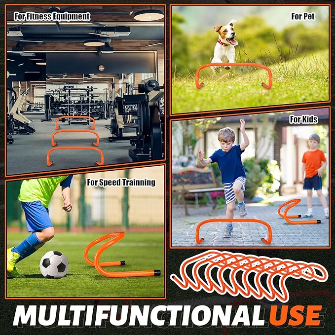 Wettarn 10 Pcs Speed Agility Training Hurdles Detachable Durable Hurdle Agility Plyometric and All