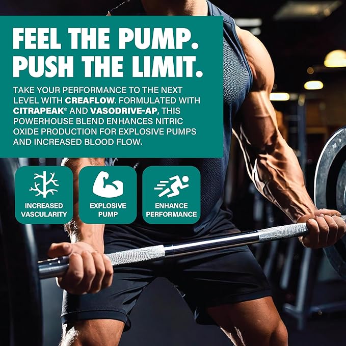 Creaflow Stim-Free Creatine Pills | Support Muscle Gain, Performance, Strength and Workout Recovery