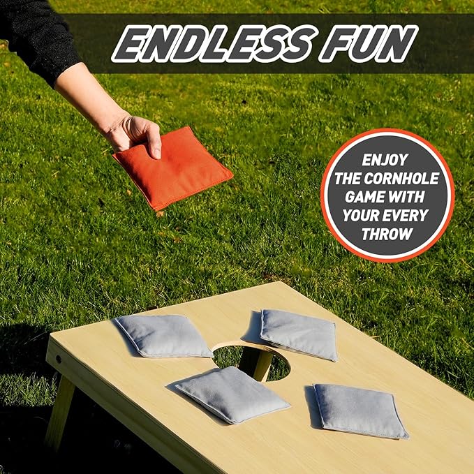 Cornhole Bags Set of 8 Regulation Corn Hole Bean Bags for Cornhole Game, Professional Weather