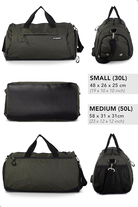 Fitgriff® Gym Bag for Men & Women with Shoe & Wet Compartment - Duffle Bag for Travel, Sports