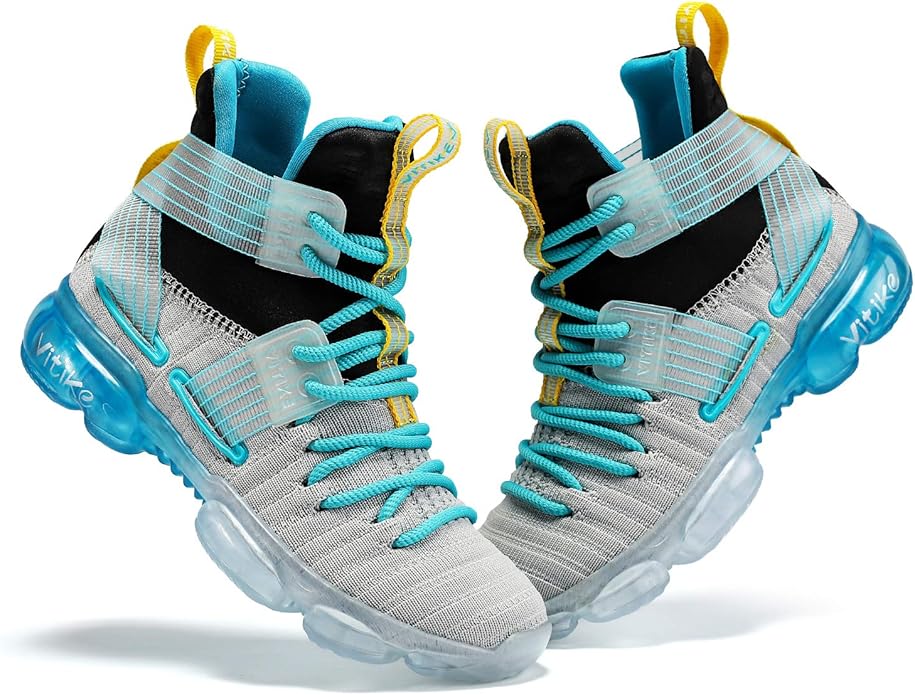 VITUOFLY Kids Basketball Shoes Boys Air Cushion Sneakers Girls Mid Top School Hoops Shoes Non-Slip
