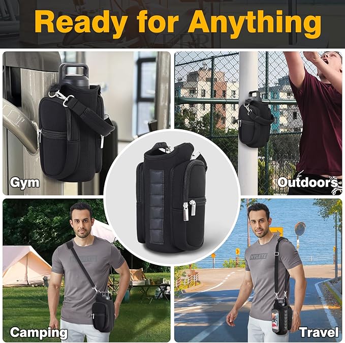 Magnetic Gym Bag for Men & Women - Water Bottle Holder, Crossbody Strap, Touchscreen Pocket &