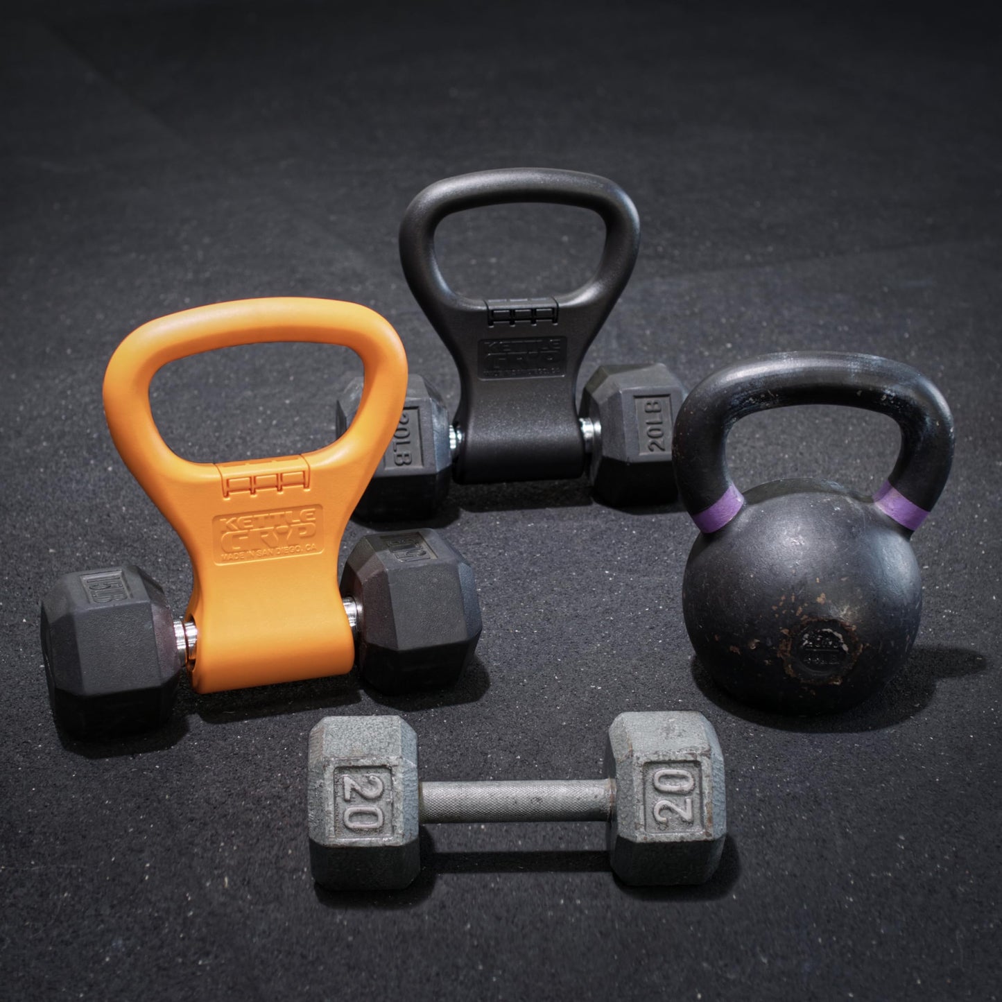 KETTLE GRYP Dumbbell to Kettlebell Grip Converter Handle Made in USA, Black