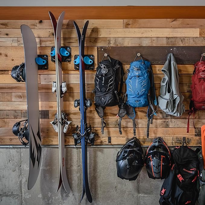 Ultimate Wall Storage Rack for Skis and Snowboards | Damage-Free Storage | Fits Any Ski or