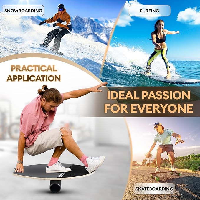Yes4All 2-in-1 Balance Boards Set, 9 Adjustable Modes Surf Trainer, Wobble Board Exercise for