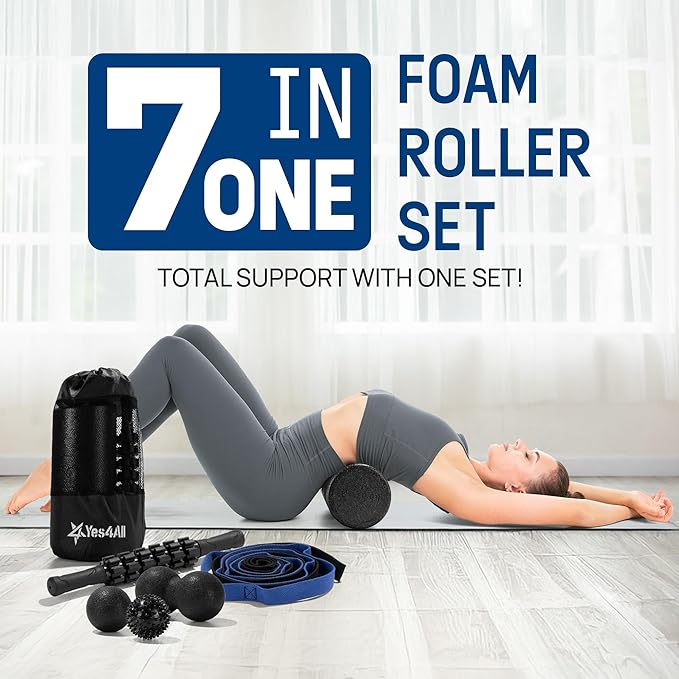 Yes4All High-Density EPP Round Back Roller Foam, Exercise Foam Roller for Yoga, Pilates &