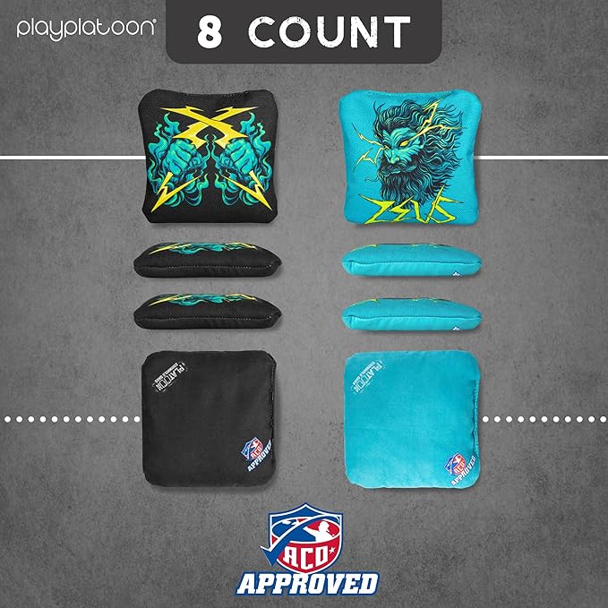 Play Platoon Cornhole Bags Set of 8 Regulation Professional Corn Hole Bean Bags ACO Approved