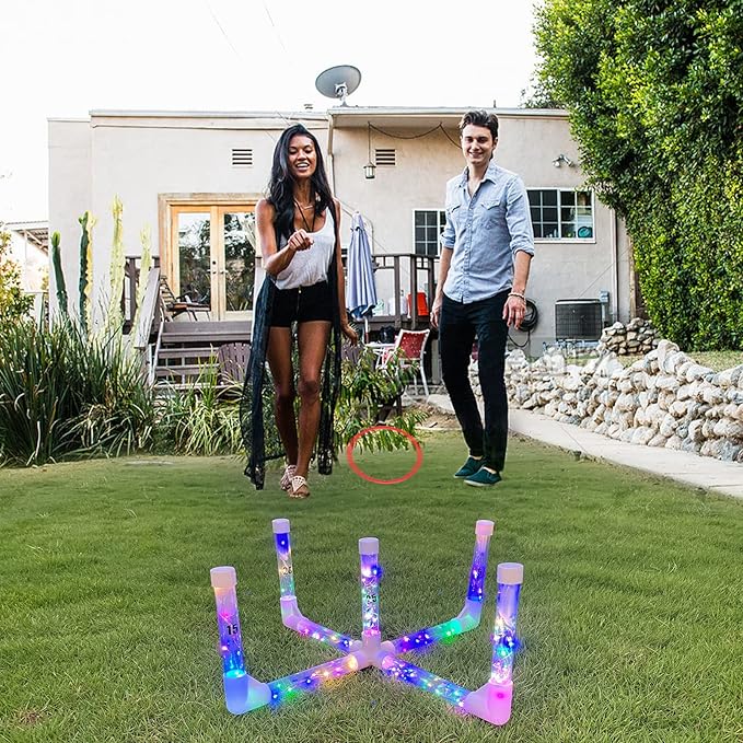MOLACHI Ring Toss Games for Adults and Kids,Yard Games,Outdoor Indoor Games with LDE Light,Easy to