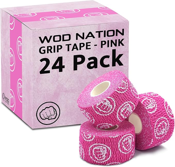 WOD Nation Flexible Hook-Grip Athletic Tape – Easy-Tear, Sweat-Proof Thumb & Finger Strips for