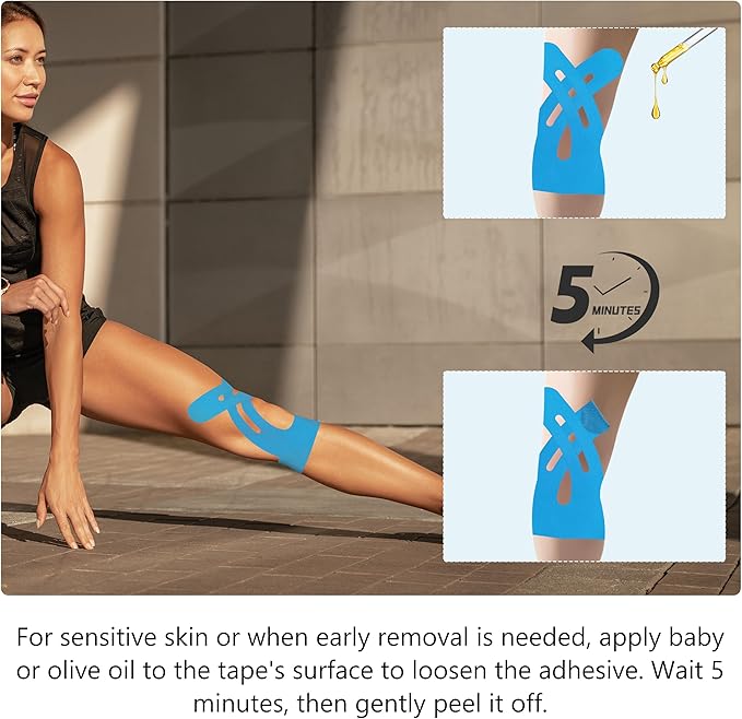 Precut Kinesiology Tape for Knees ??14 PCS Knee Tape for Pain Relief & Support, Elastic Waterproof
