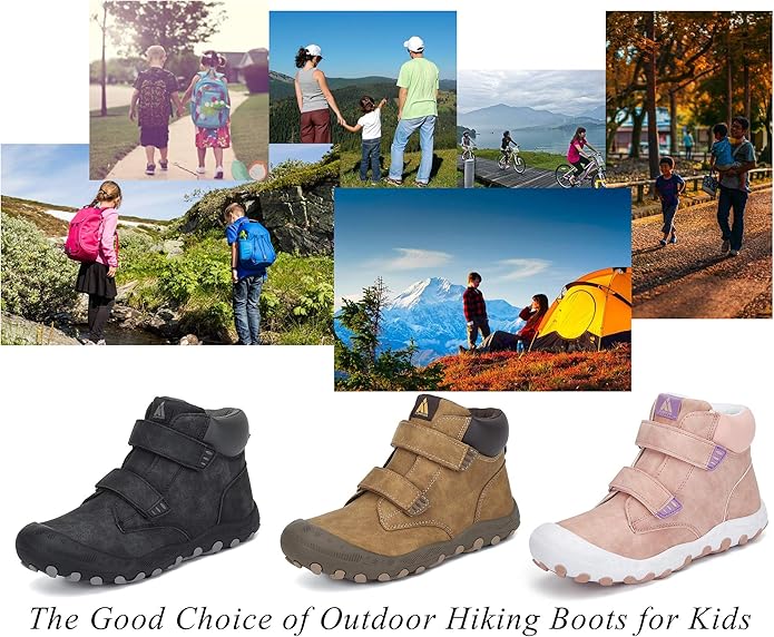 Mishansha Kids Hiking Boots Toddler Girls Boys Hiking Shoes Water-Resistant Anti-Collision Non-Slip