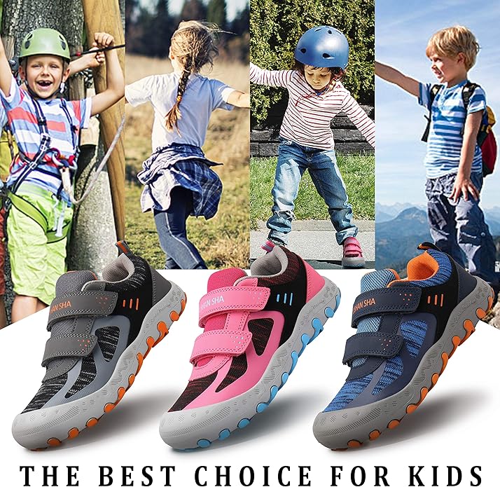 Mishansha Kids Hiking Boots Toddler Girls Boys Hiking Shoes Water-Resistant Anti-Collision Non-Slip