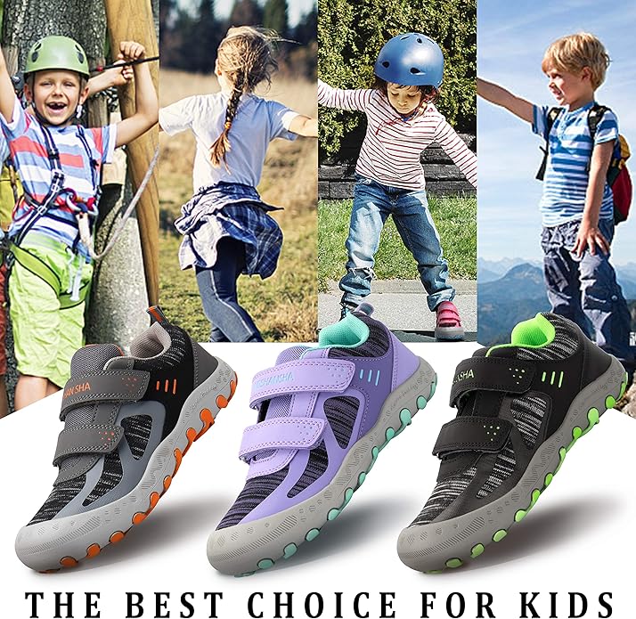 Mishansha Kids Hiking Boots Toddler Girls Boys Hiking Shoes Water-Resistant Anti-Collision Non-Slip