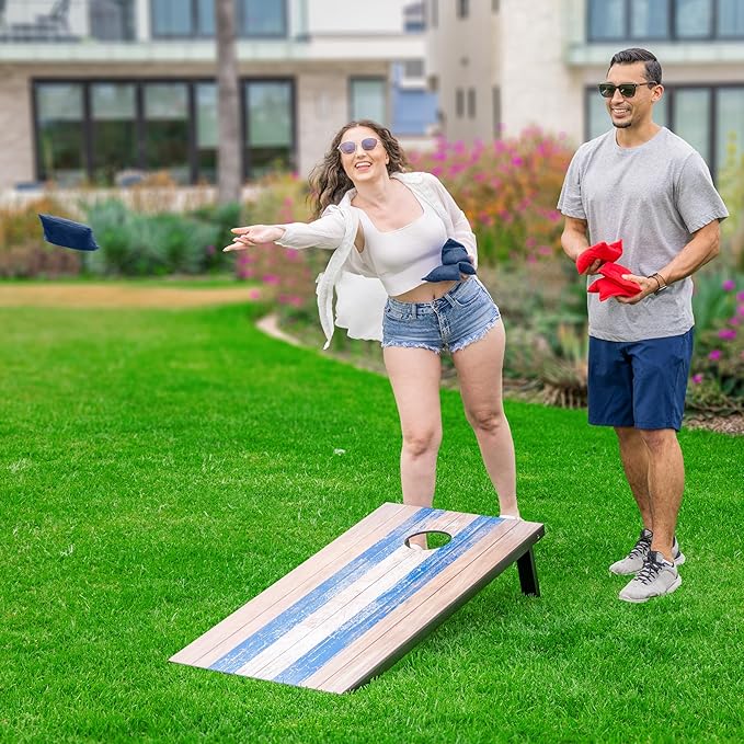 GoSports Portable Cornhole Sets, 8 Styles – Choose 4 x 2 ft or 3 x 2 ft - Boards Include 8 Bean