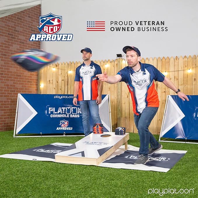 Play Platoon Cornhole Bags Set of 8 Regulation Professional Corn Hole Bean Bags ACO Approved