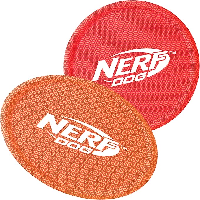 Nerf Dog Nylon Flyer Dog Toy, Flying Disc, Lightweight, Durable and Water Resistant, Great for
