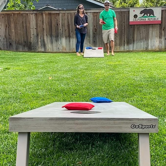 GoSports 4 ft x 2 ft Regulation Size Wooden Cornhole Boards Set - Includes Carrying Case and Bean