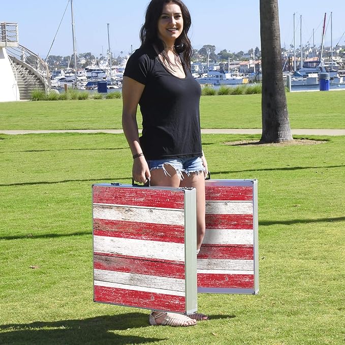 GoSports 4 x 2 ft Aluminum Cornhole Game Sets – Choose LED Lights or Standard - Set Includes 2