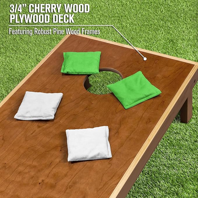 GoSports 4 ft x 2 ft Commercial Grade Cornhole Boards Set - Natural Wood Cornhole Boards, Choose
