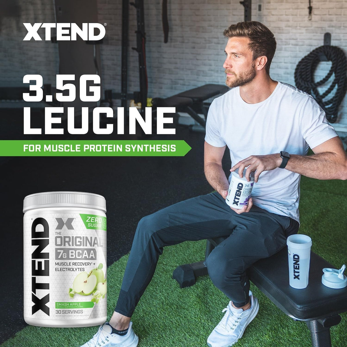Xtend Original BCAA Powder 7g BCAA and 2.5g L-Glutamine, Sugar Free Post Workout Muscle Recovery