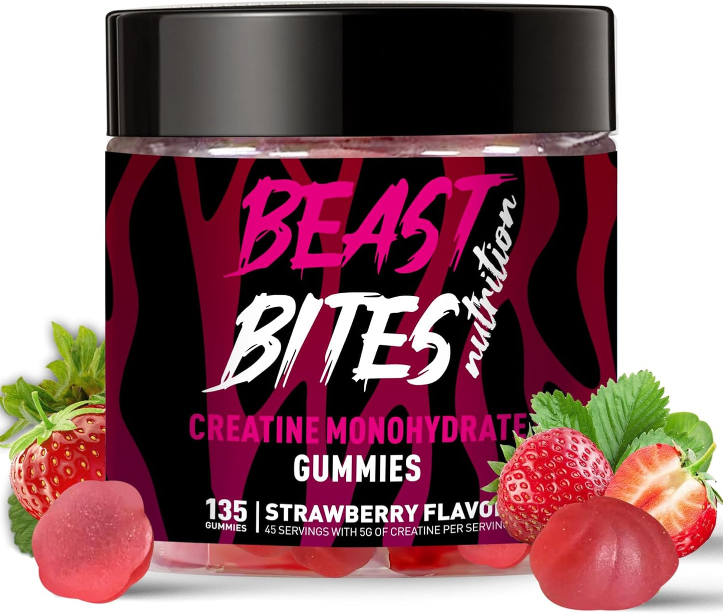 Creatine Monohydrate Gummies for Men & Women - 5g of Creatine Monohydrate per Serving - Sugar