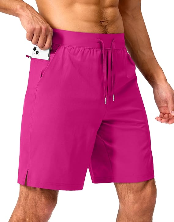 Men's Running Shorts with Zipper Pockets 9 Inch/ 7 Inch / 5 Inch Lightweight Quick Dry Gym Workout
