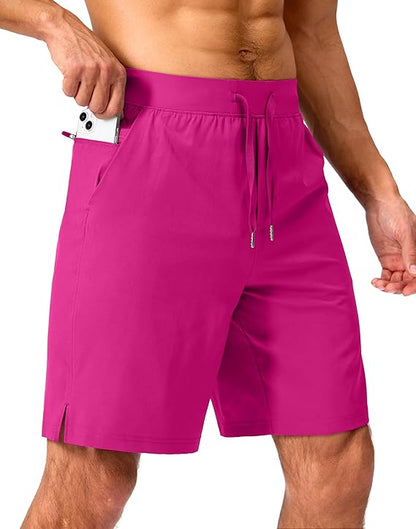 Men's Running Shorts with Zipper Pockets 9 Inch/ 7 Inch / 5 Inch Lightweight Quick Dry Gym Workout