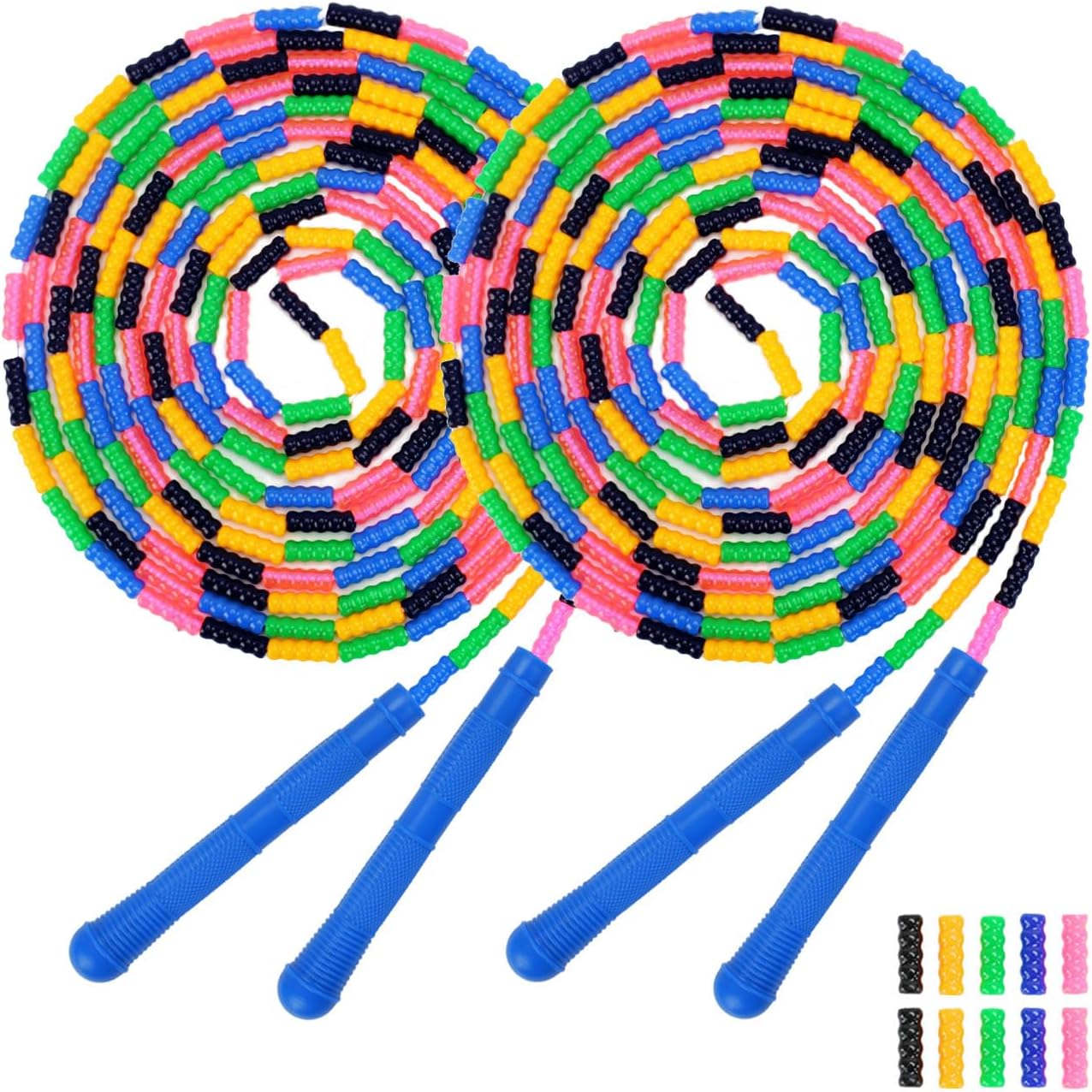 Dutch Jump Rope 16 FT 1 Pack/2 Pack, Long Soft Beaded Jump Rope, Adjustable Segmented Skipping Rope