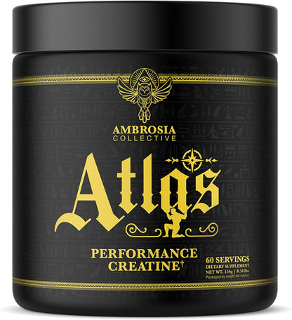 Ambrosia Atlas Creatine Monohydrate Powder | Creapure + Acetic Acid for Enhanced Absorption |