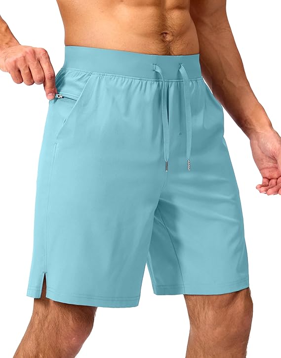 Men's Running Shorts with Zipper Pockets 9 Inch/ 7 Inch / 5 Inch Lightweight Quick Dry Gym Workout