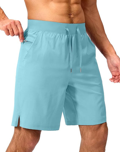 Men's Running Shorts with Zipper Pockets 9 Inch/ 7 Inch / 5 Inch Lightweight Quick Dry Gym Workout
