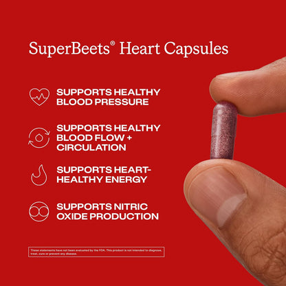 HumanN SuperBeets Beet Root Capsules Quick Release 1000mg, Helps Support Nitric Oxide Production