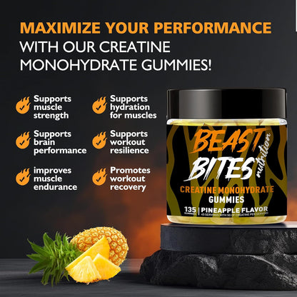 Creatine Monohydrate Gummies for Men & Women - 5g of Creatine Monohydrate per Serving - Sugar