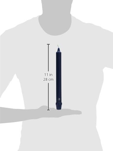 Colonial Candle Unscented Taper Candle, Classic Collection, Indigo, 10 In, Pack of 12 - Up to 8