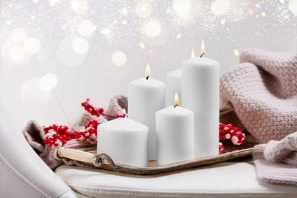 D'light Online 3 X 6 Inch Pillar Candles Set of 12 Bulk Event Pack Round Unscented Premium Wax