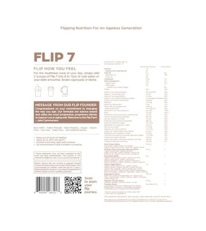 Flip 7 Natural SuperFood, Plant-Based Protein, Complete Meal Replacement to Support Healthy Gut, 7