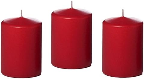 D'light Online 3 X 4 Inch Pillar Candles Set of 12 Bulk Event Pack Round Unscented Premium Wax