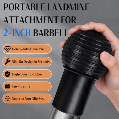 SerniaXin Landmine Attachment for Barbell, 360° Rotation Rubber Base for 2" Olympic Bars, Non-Slip