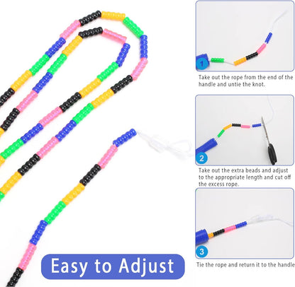 Dutch Jump Rope 16 FT 1 Pack/2 Pack, Long Soft Beaded Jump Rope, Adjustable Segmented Skipping Rope