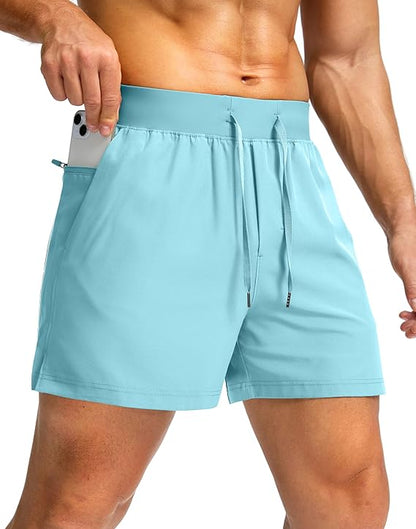 Men's Running Shorts with Zipper Pockets 9 Inch/ 7 Inch / 5 Inch Lightweight Quick Dry Gym Workout
