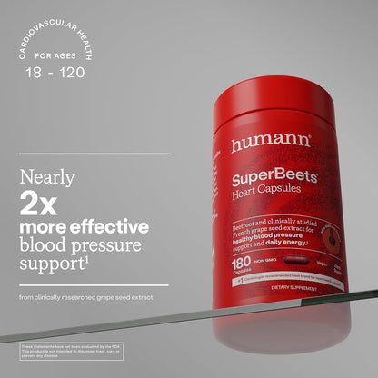 HumanN SuperBeets Beet Root Capsules Quick Release 1000mg, Helps Support Nitric Oxide Production