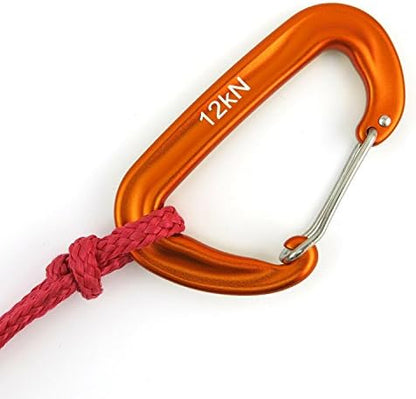 12kN 3.2"x2" Heavy-Duty Carabiner Clips - Durable, Lightweight Aluminum Alloy Carabiners for