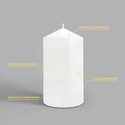 Pillar Candles 3 x 4, 6, and 8 inches, Large Handmade Candles Set of 3, Decorative Candles for