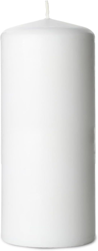 Unscented White Pillar Candle Bulk 3x6, 6 Pack, Long Lasting 70 Hour Burn, Wax Pillar Candles for