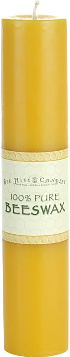 100% Pure Beeswax Pillar Candle (2" x 9") | Natural Beeswax Candles | Soy, Paraffin & Fragrance
