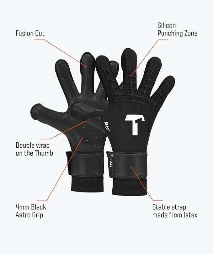 T1TAN Beast Goalkeeper Gloves - Without Finger Protection - Soccer Goalie Gloves Adult